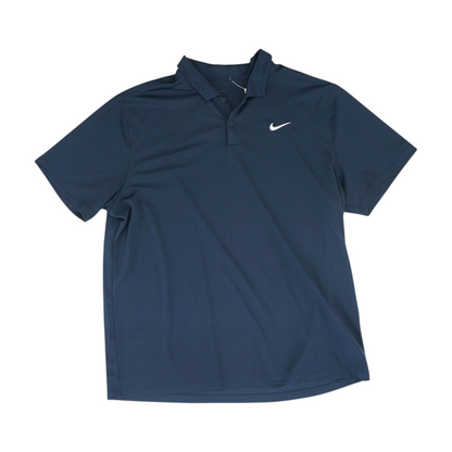 Navy Solid Short Sleeve Polo