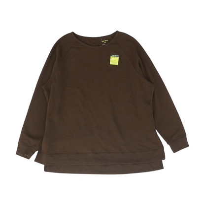 Brown Plus Solid Sweatshirt Pullover