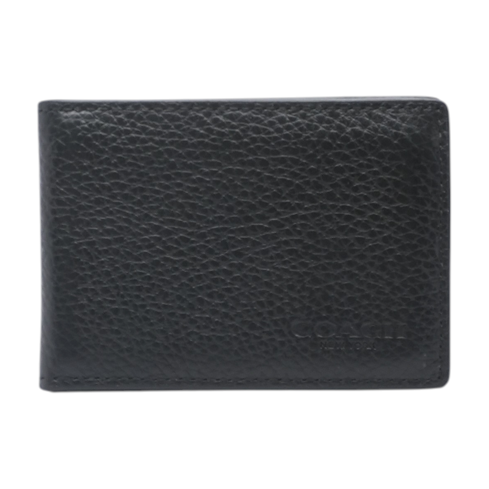 Slim Billfold Wallet in Black Leather