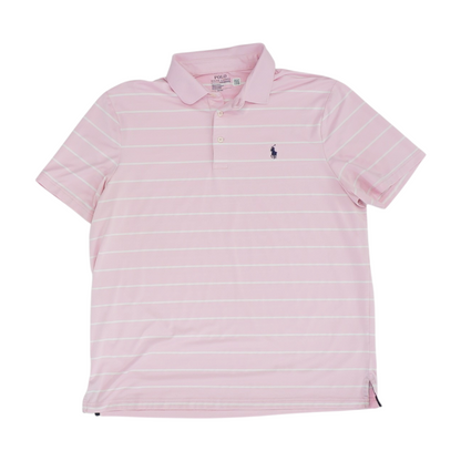 Pink Striped Short Sleeve Polo
