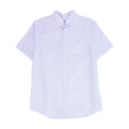 Pink Solid Short Sleeve Button Down