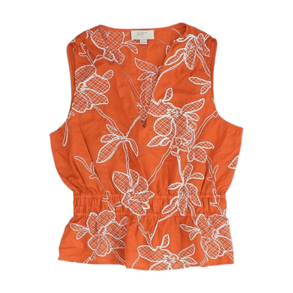 Orange Petite Print Blouse