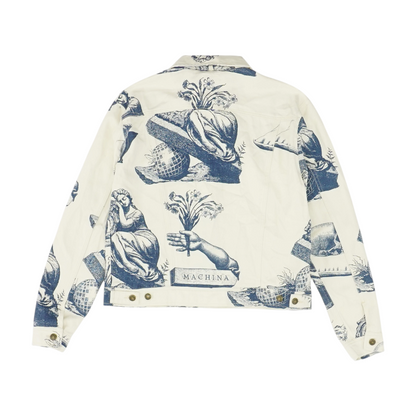 Ivory Graphic Denim Jacket