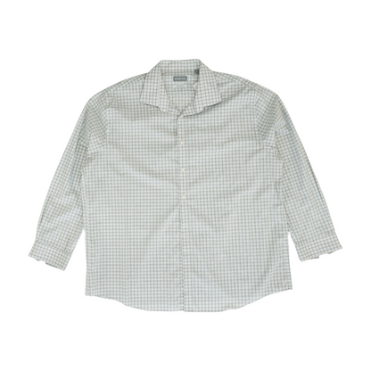White Plaid Long Sleeve Button Down