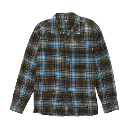 Olive Plaid Flannel Button Down