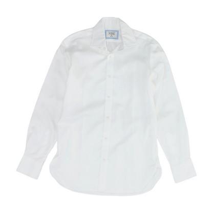 White Solid Long Sleeve Button Down