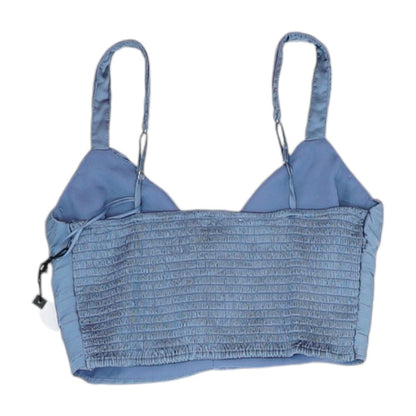 Blue Solid Sleeveless Blouse
