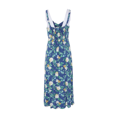 Blue Floral Midi Dress