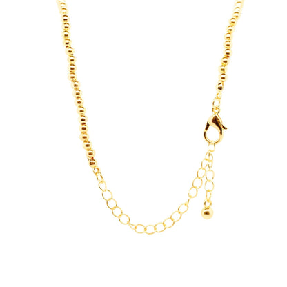 Gold Tone Ball Chain With Multi Color Crosses Necklace