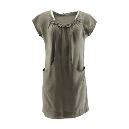 Brown Solid Mini Dress