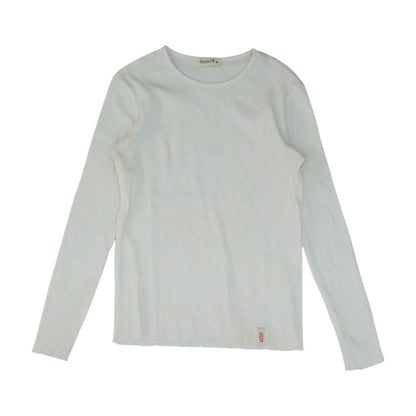 Ivory Solid Crewneck Knit Top