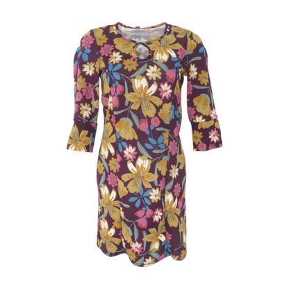 Burgundy Floral Midi Dress