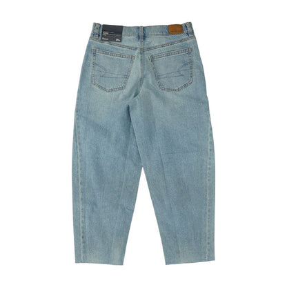 Blue Mid Rise Wide Leg Jeans