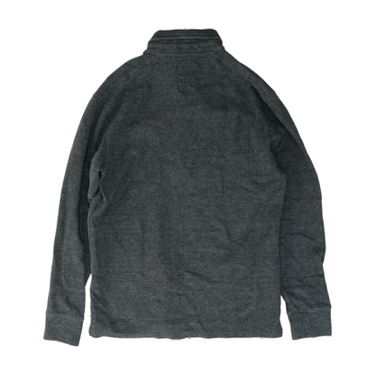 Gray Solid Long Sleeve Polo