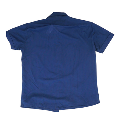 Navy Solid Short Sleeve Button Down