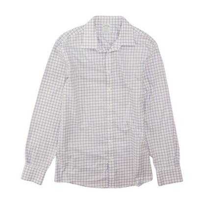 White Check Long Sleeve Button Down