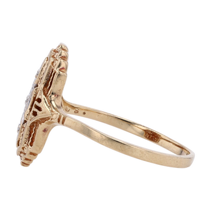 10K Two-Tone Gold Diamond Fashion Ring