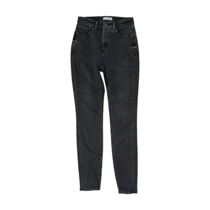 Black Solid Skinny Leg Jeans