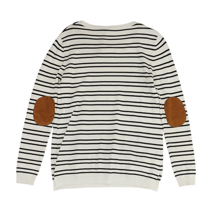 White Striped Pullover Sweater
