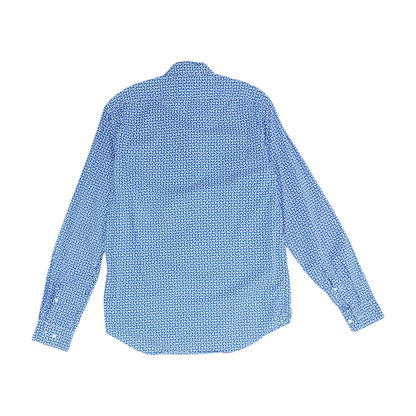 Blue Abstract Long Sleeve Button Down