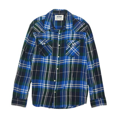 Blue Plaid Flannel Button Down