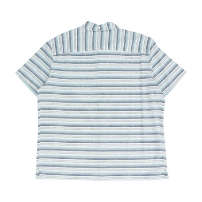 Blue Striped Short Sleeve Button Down