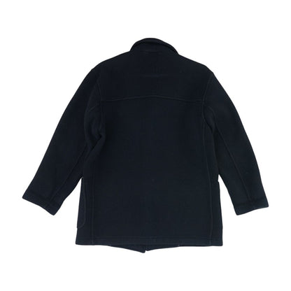 Navy Solid Wool Coat