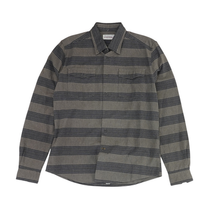 Gray Striped Flannel Button Down