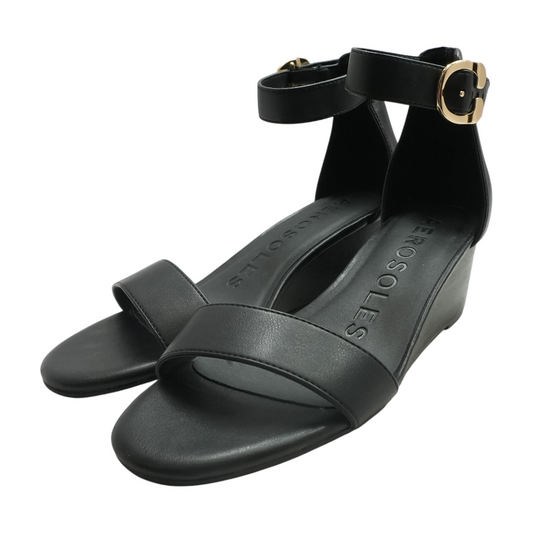 Black Wedged Sandals