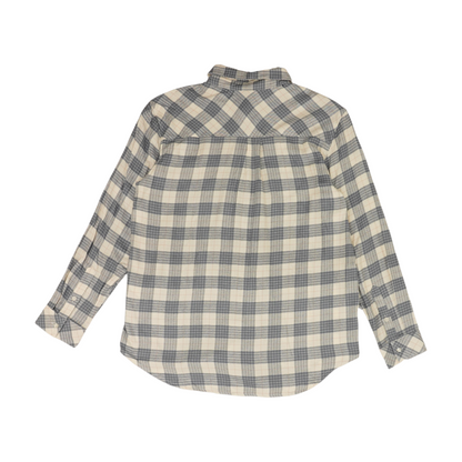 White Plaid Flannel Button Down