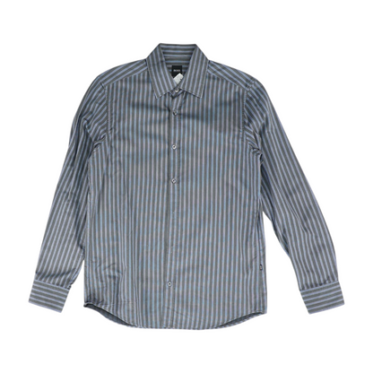 Gray Striped Long Sleeve Button Down