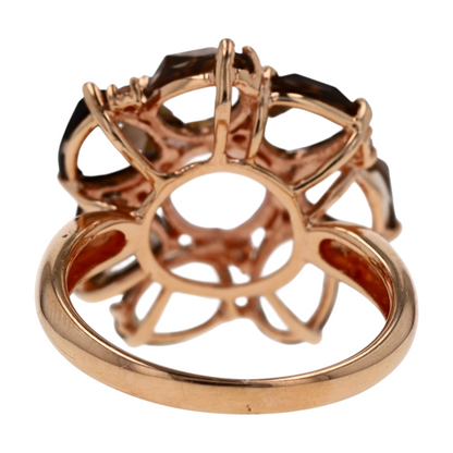5 3/8 ctw 14K Rose Gold Rose Quartz Statement Ring