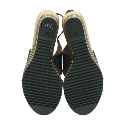 Black Wedged Sandals