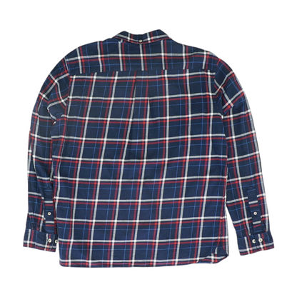 Navy Plaid Long Sleeve Button Down