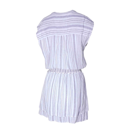 White Striped Mini Dress