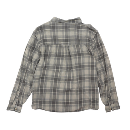 Gray Plaid Flannel Button Down