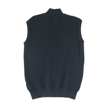 Black Solid Vest Sweater
