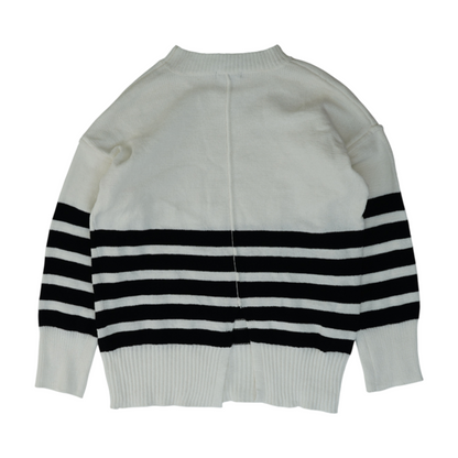 White Striped Pullover Sweater