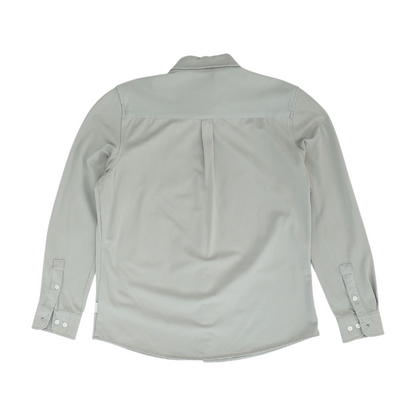 Gray Solid Long Sleeve Button Down