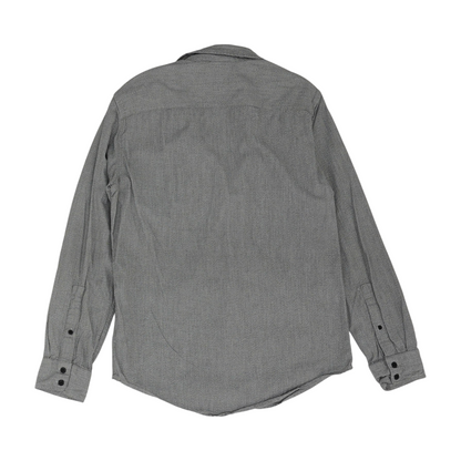 Gray Solid Long Sleeve Button Down