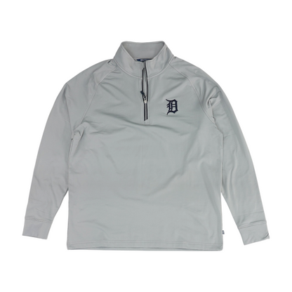 Gray Detroit Tigers Solid 1/4 Zip Pullover