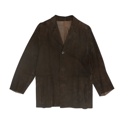 Brown Solid Leather Jacket