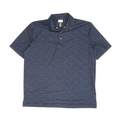 Navy Print Short Sleeve Polo