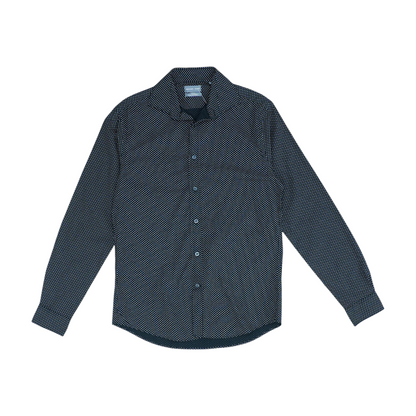 Black Abstract Long Sleeve Button Down