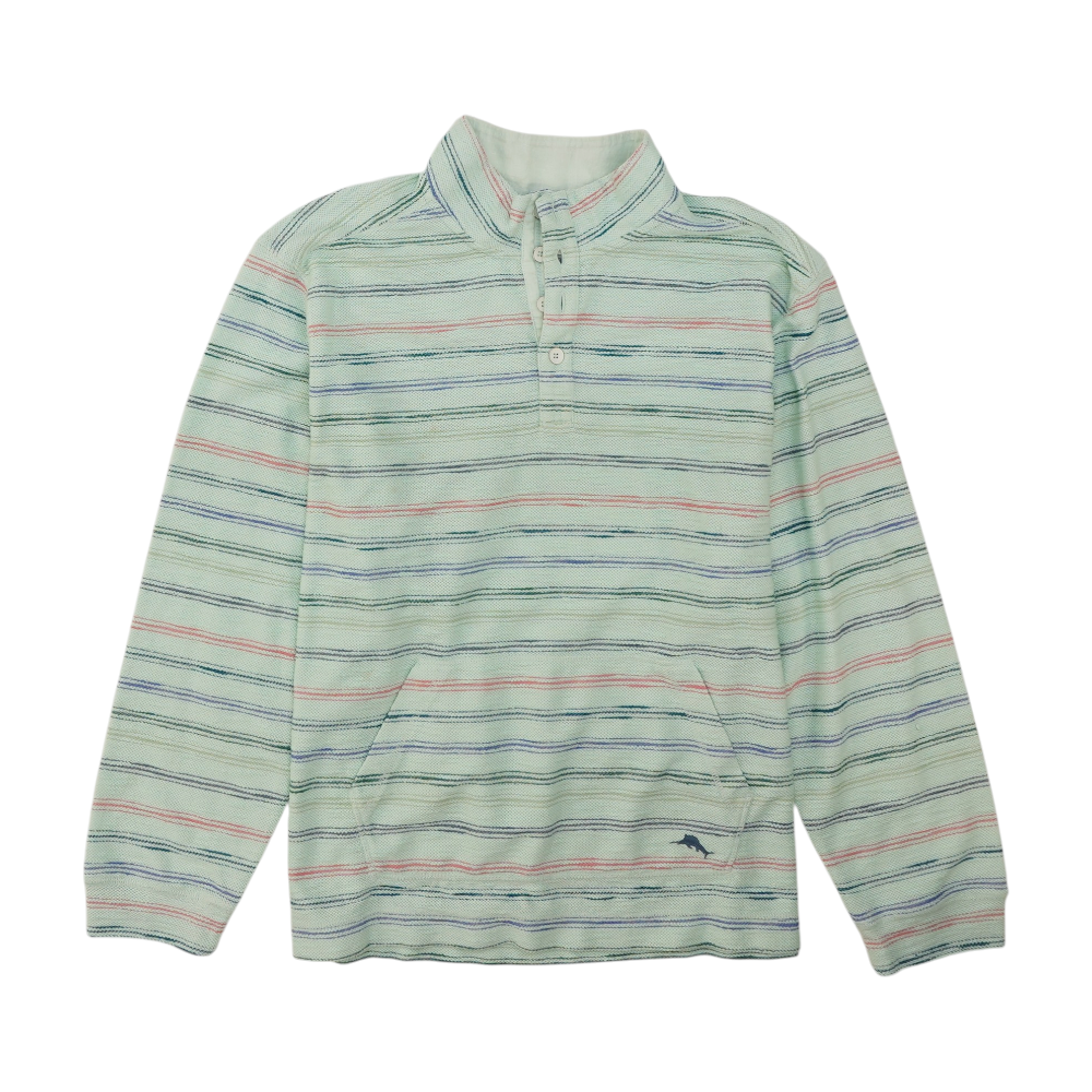 Green Striped Sweatshirt Pullover