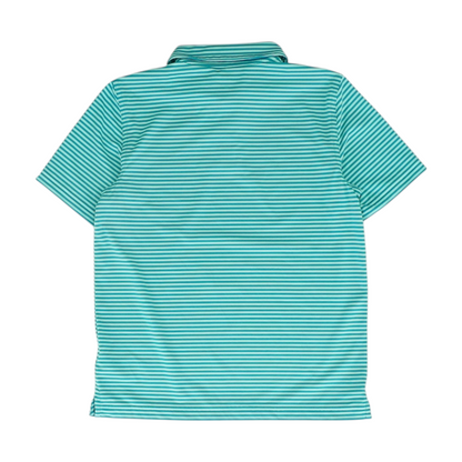 Teal Striped Short Sleeve Polo