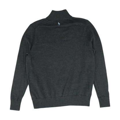 Charcoal Solid 1/4 Zip Sweater