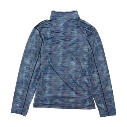 Blue Geometric 1/4 Zip Pullover