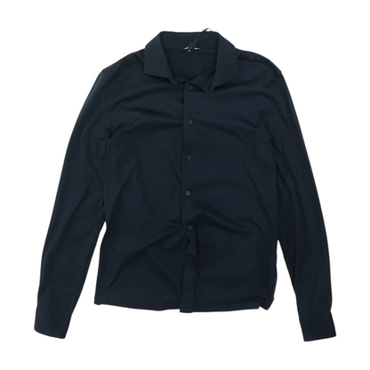Navy Solid Long Sleeve Button Down