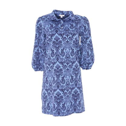 Blue Graphic Midi Dress